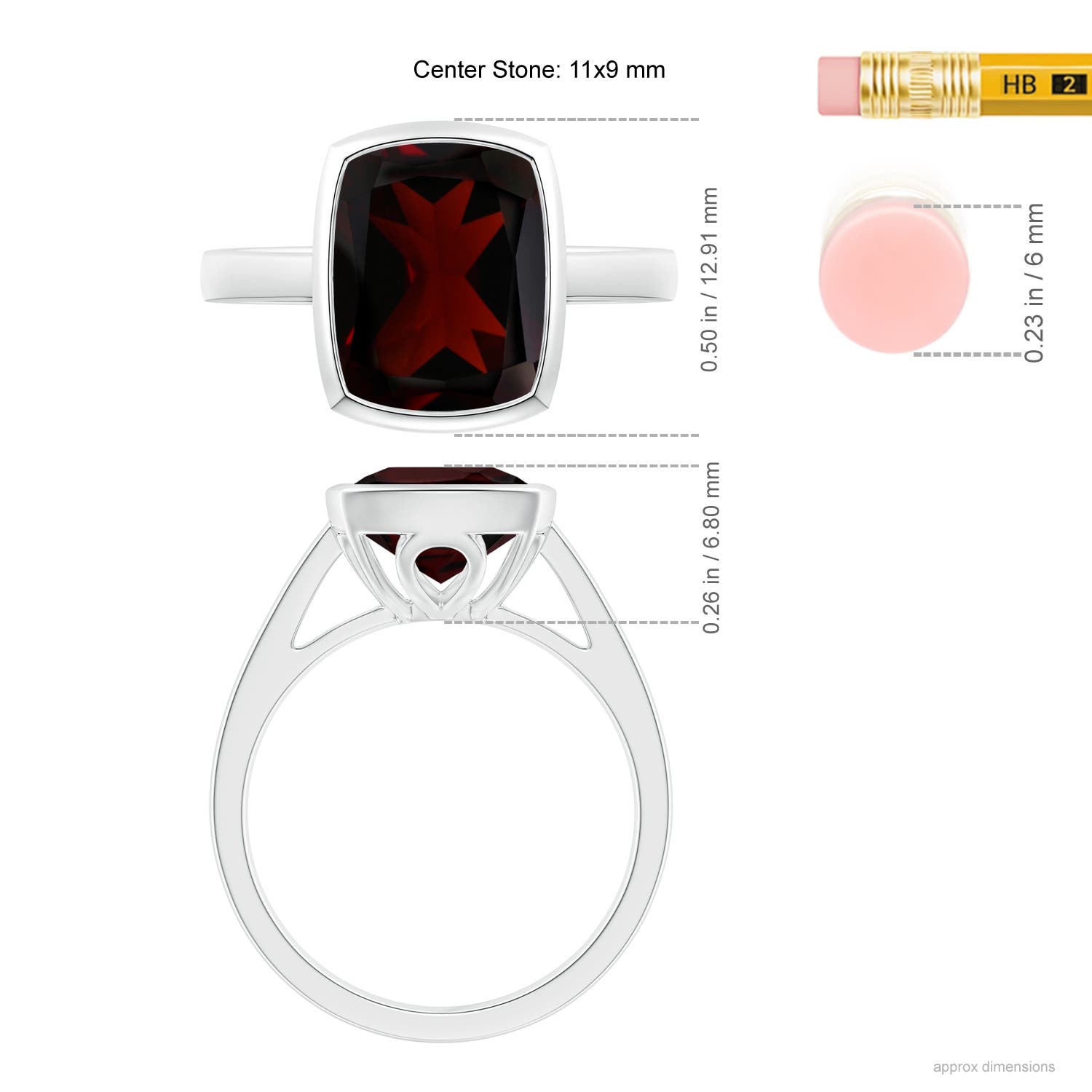 A - Garnet / 4.5 CT / 14 KT White Gold