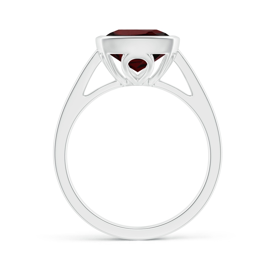 11x9mm AA Bezel-Set Rectangular Cushion Garnet Ring in White Gold side 1