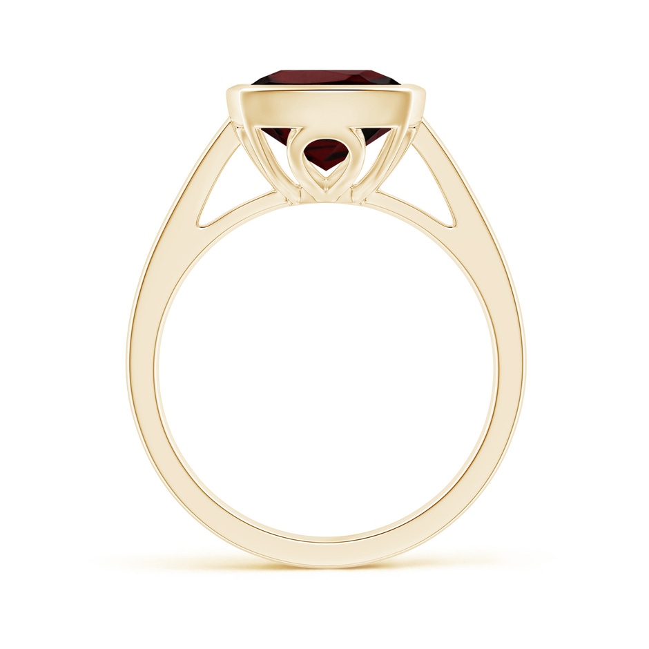 11x9mm AA Bezel-Set Rectangular Cushion Garnet Ring in Yellow Gold side 1