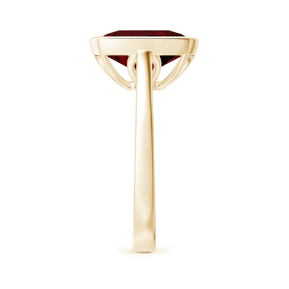 11x9mm AAAA Bezel-Set Rectangular Cushion Garnet Ring in Yellow Gold side 2