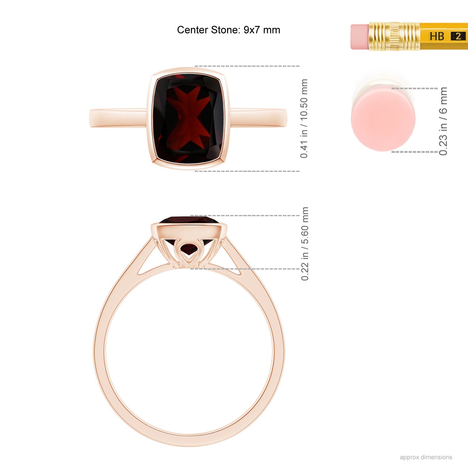 A - Garnet / 2.9 CT / 14 KT Rose Gold