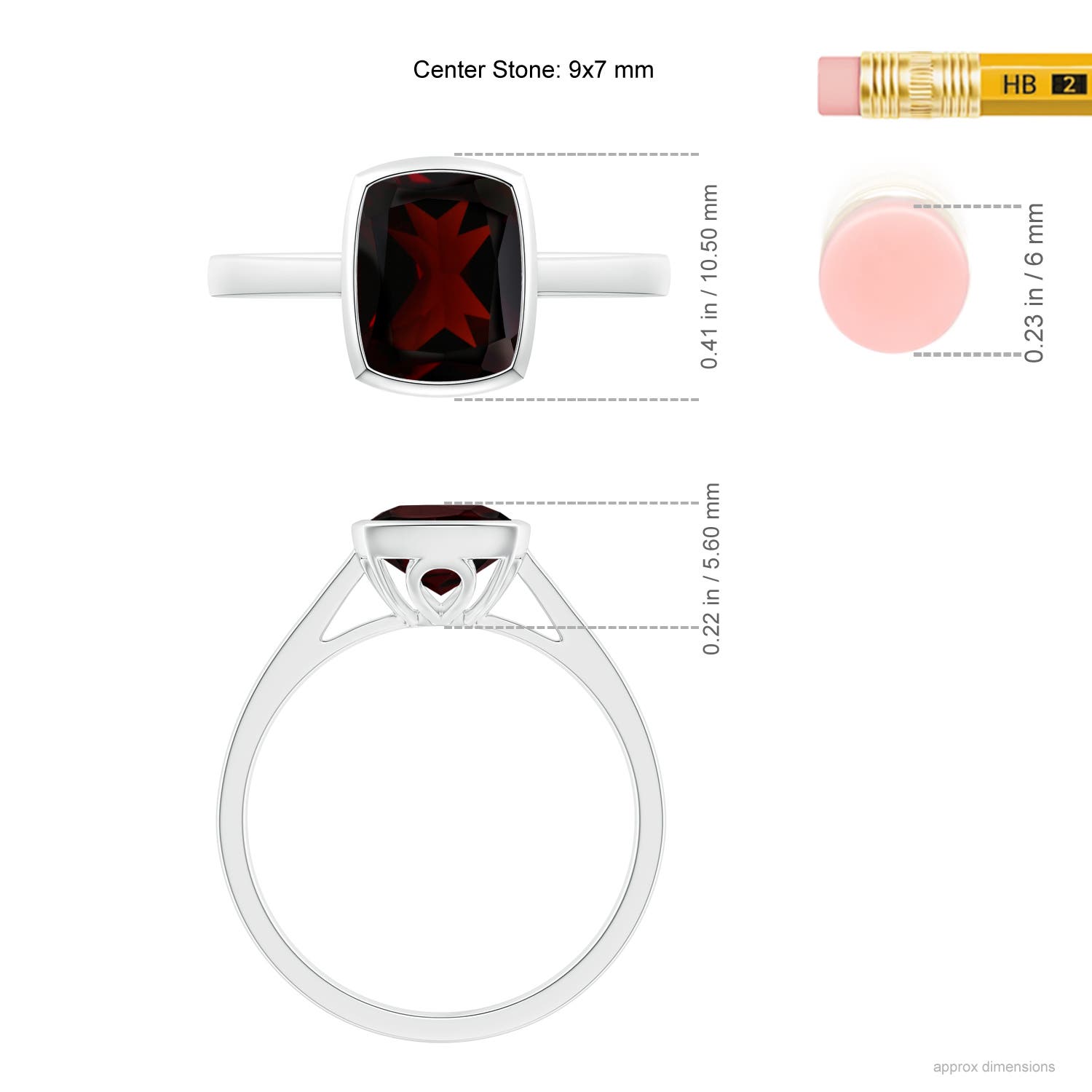 A - Garnet / 2.9 CT / 14 KT White Gold