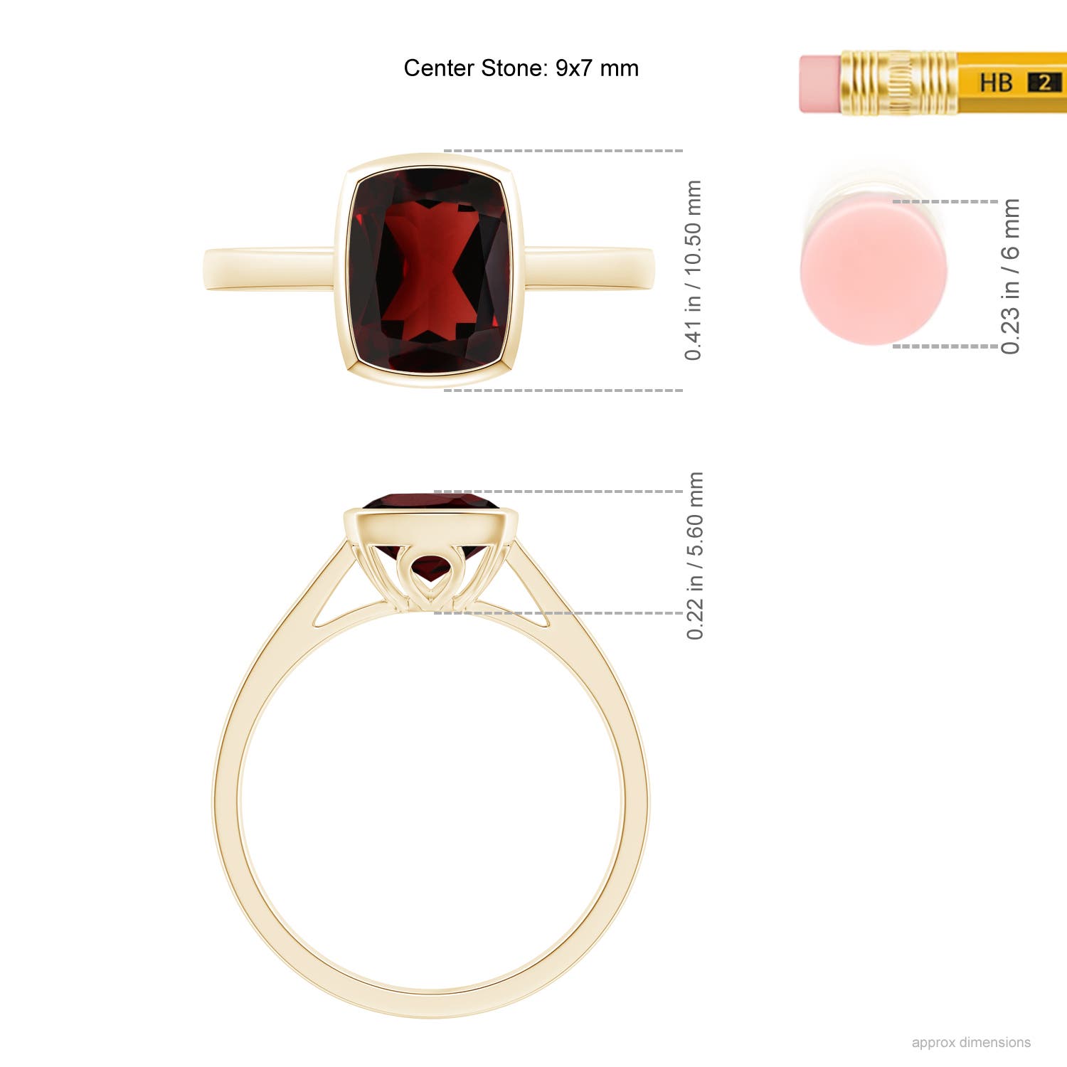 AA - Garnet / 2.9 CT / 14 KT Yellow Gold