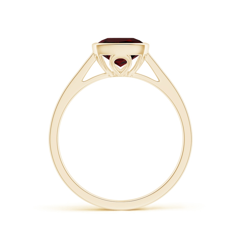 9x7mm AAA Bezel-Set Rectangular Cushion Garnet Ring in Yellow Gold side 1