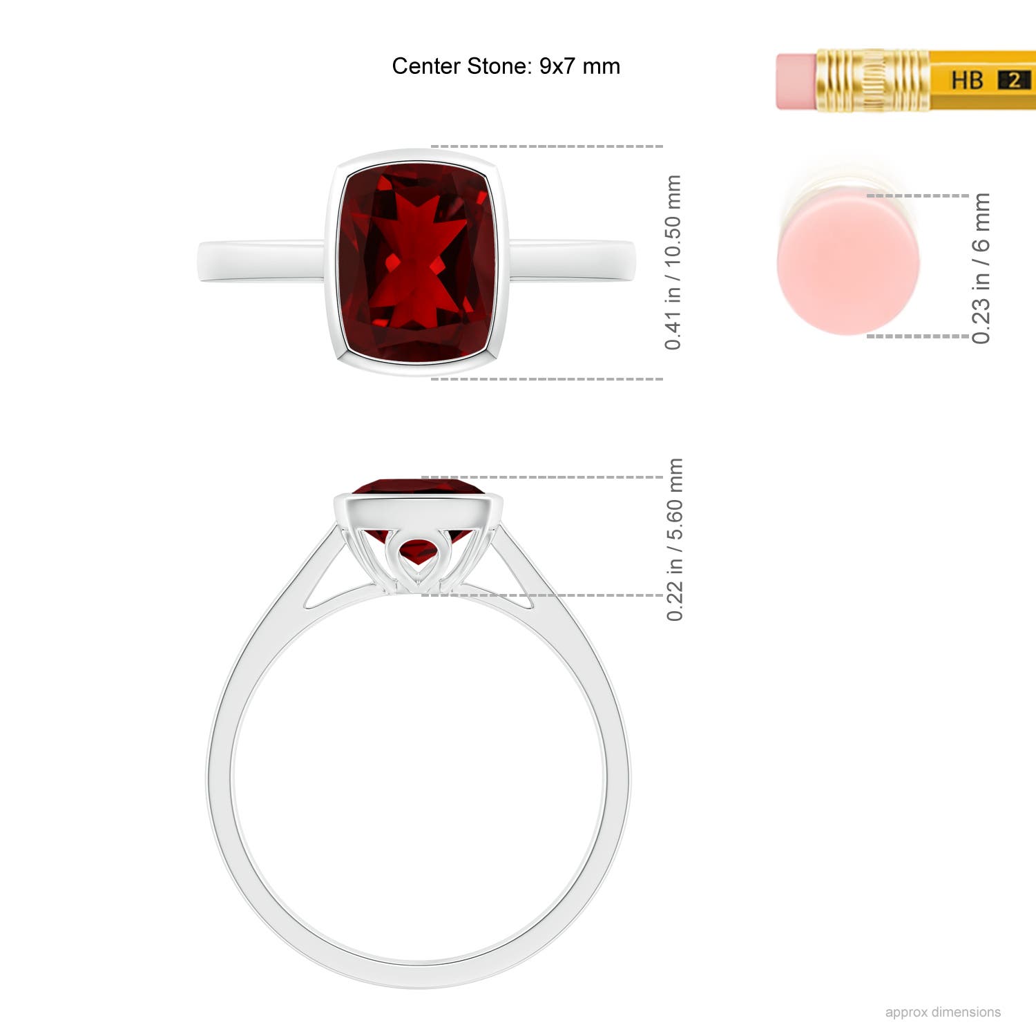 AAAA - Garnet / 2.9 CT / 14 KT White Gold