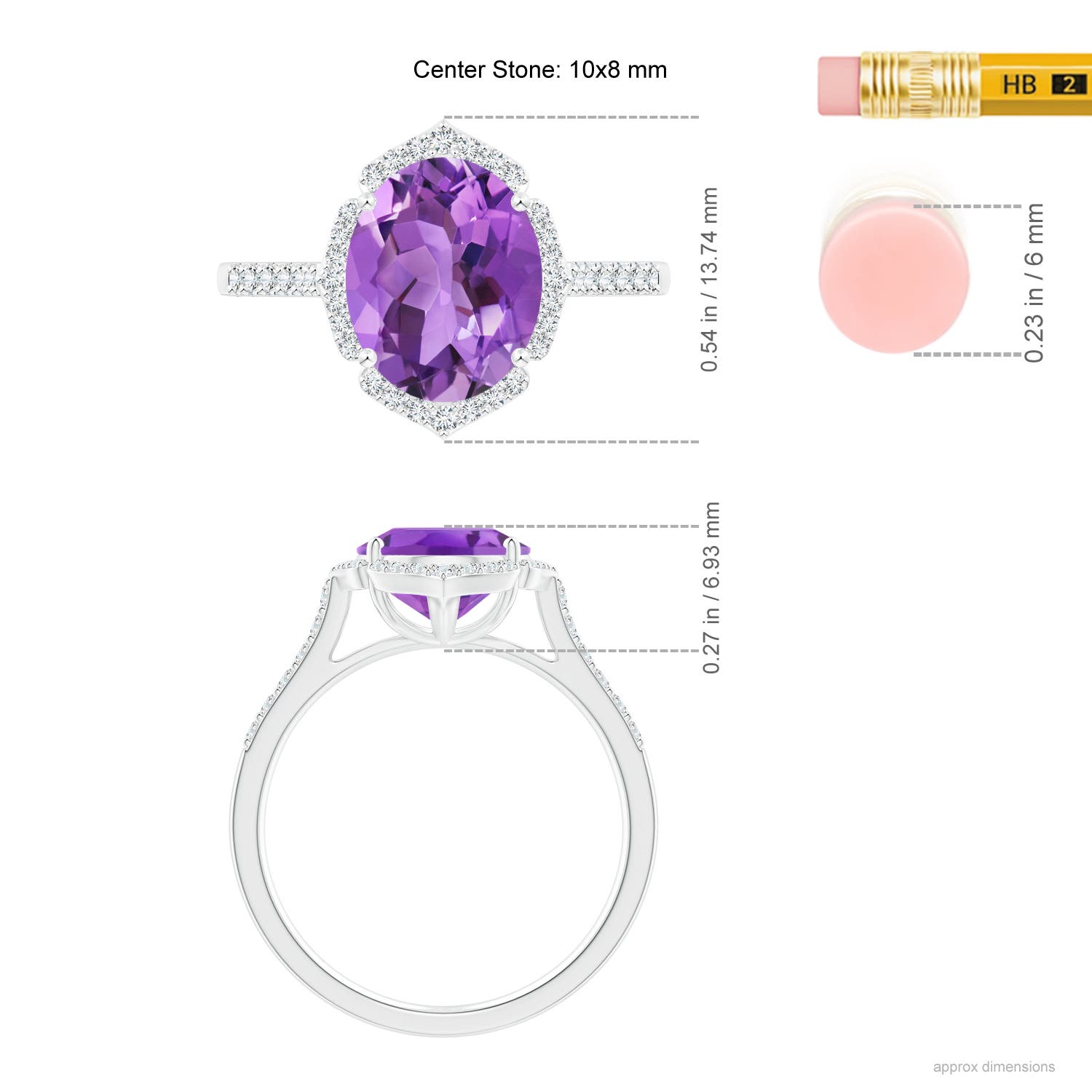 AA - Amethyst / 2.51 CT / 14 KT White Gold