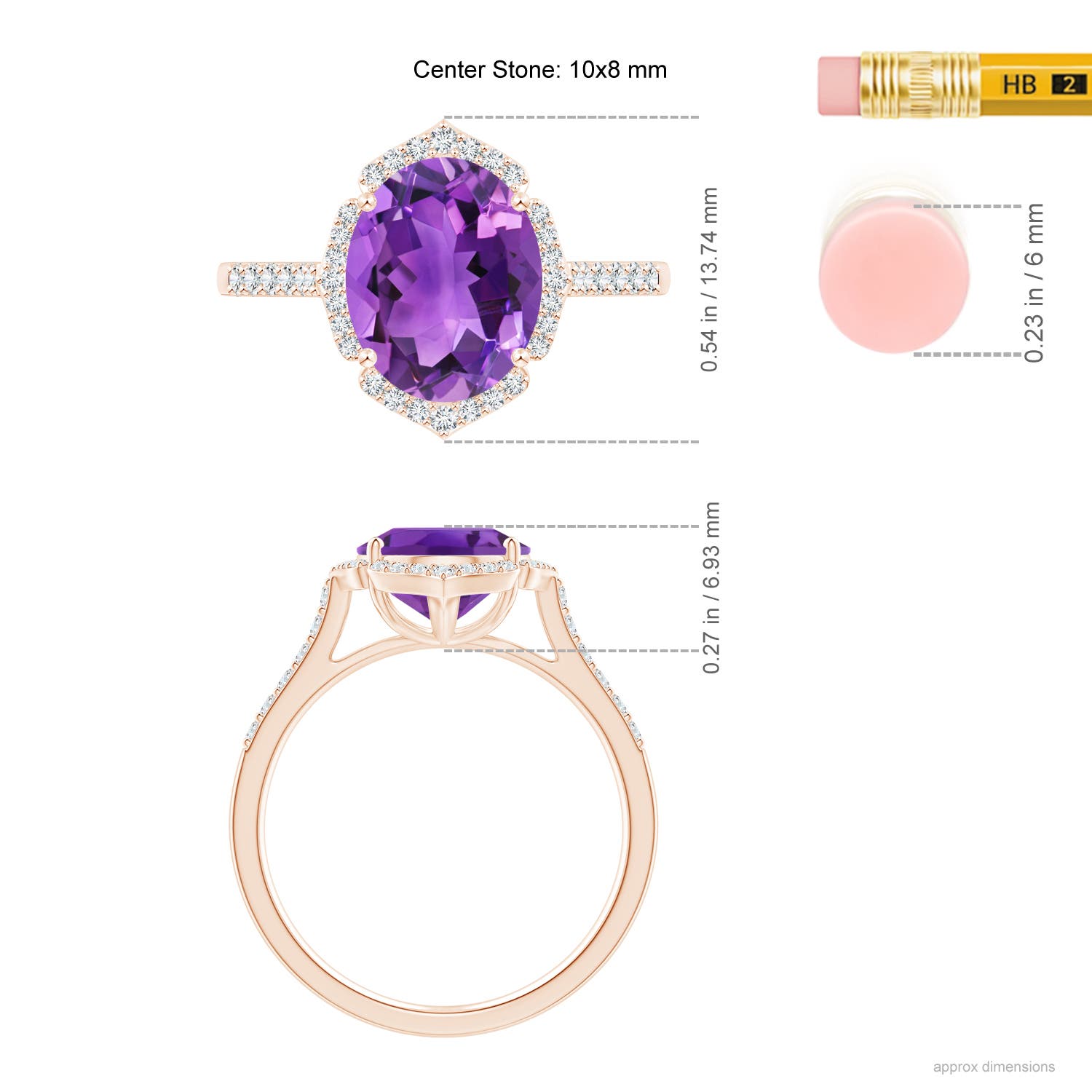 AAA - Amethyst / 2.51 CT / 14 KT Rose Gold