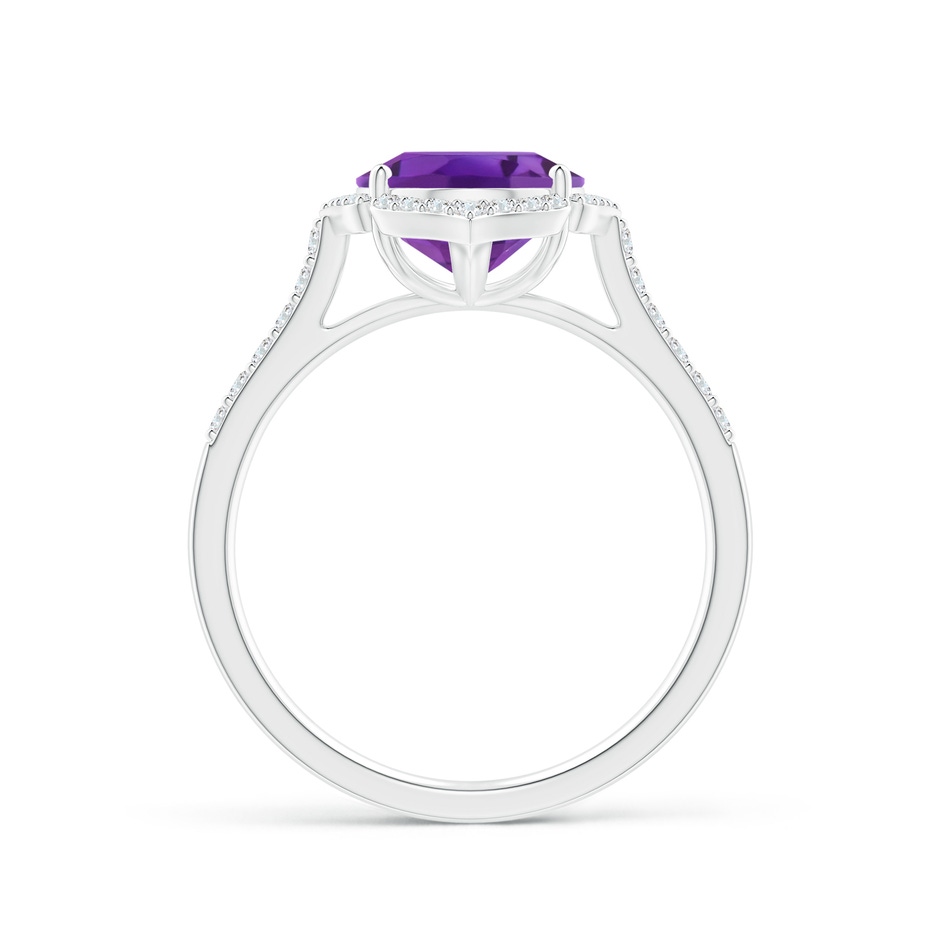 10x8mm AAA Oval Amethyst Ring with Ornate Halo in White Gold side 1