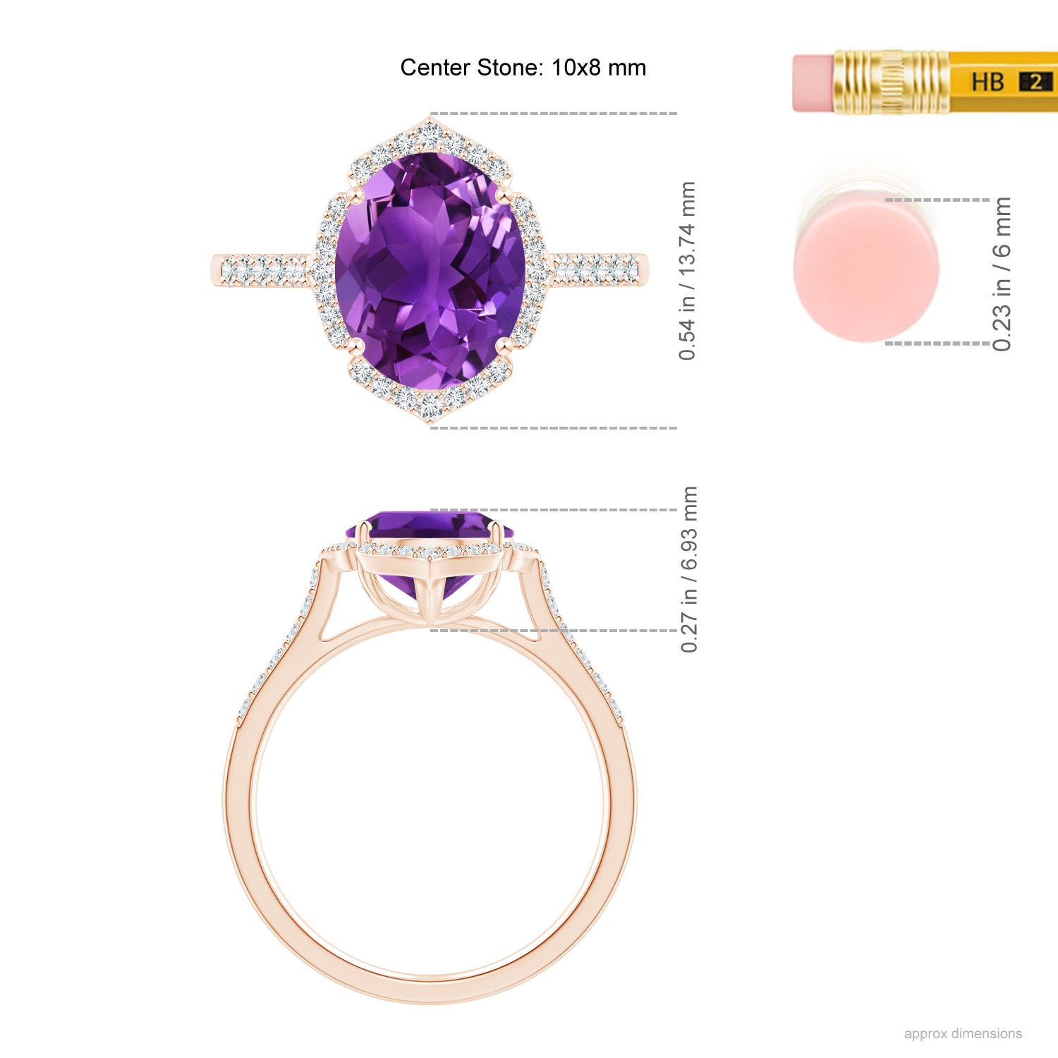 AAAA - Amethyst / 2.51 CT / 14 KT Rose Gold