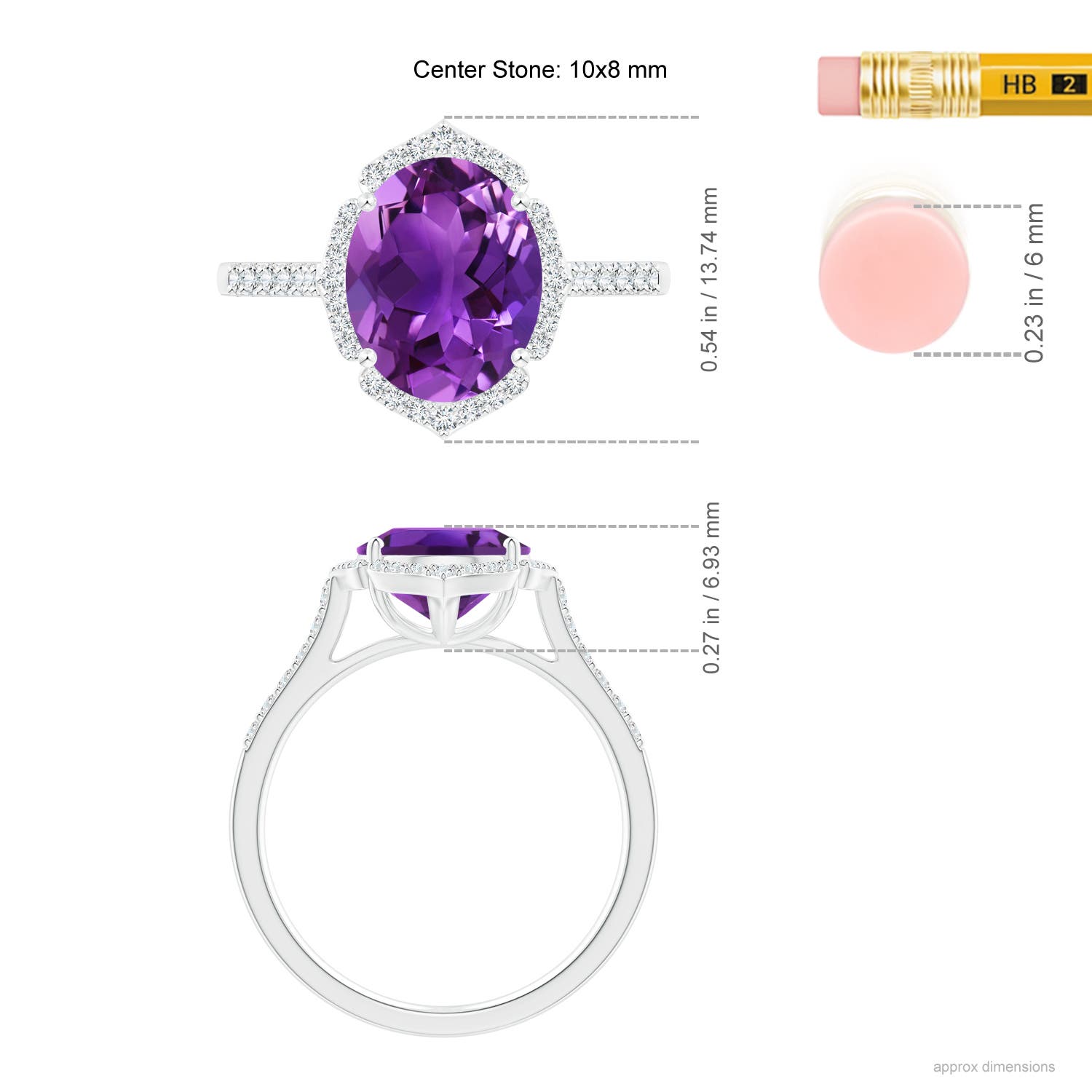 AAAA - Amethyst / 2.51 CT / 14 KT White Gold