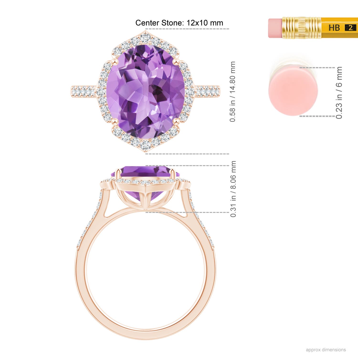 A - Amethyst / 4.59 CT / 14 KT Rose Gold