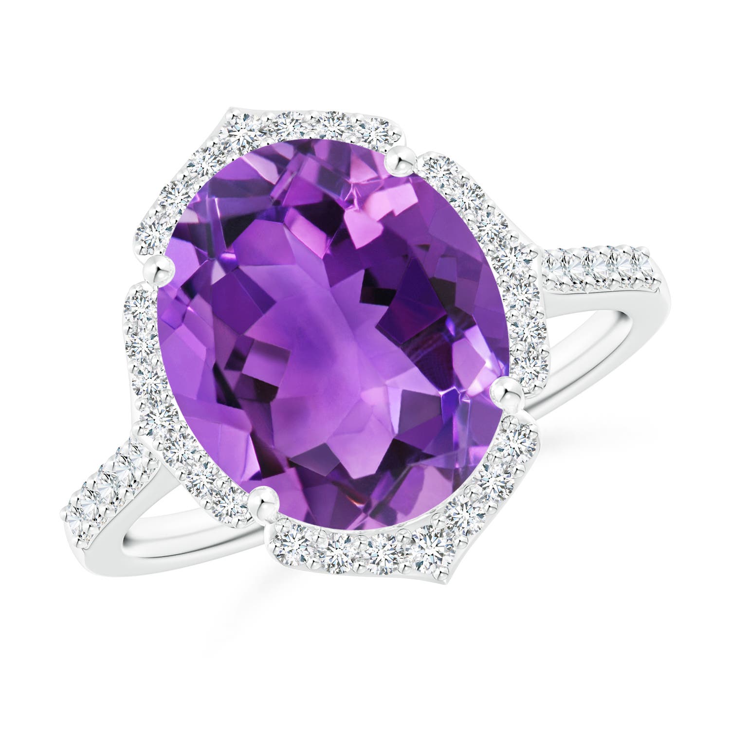 AAA - Amethyst / 4.59 CT / 14 KT White Gold