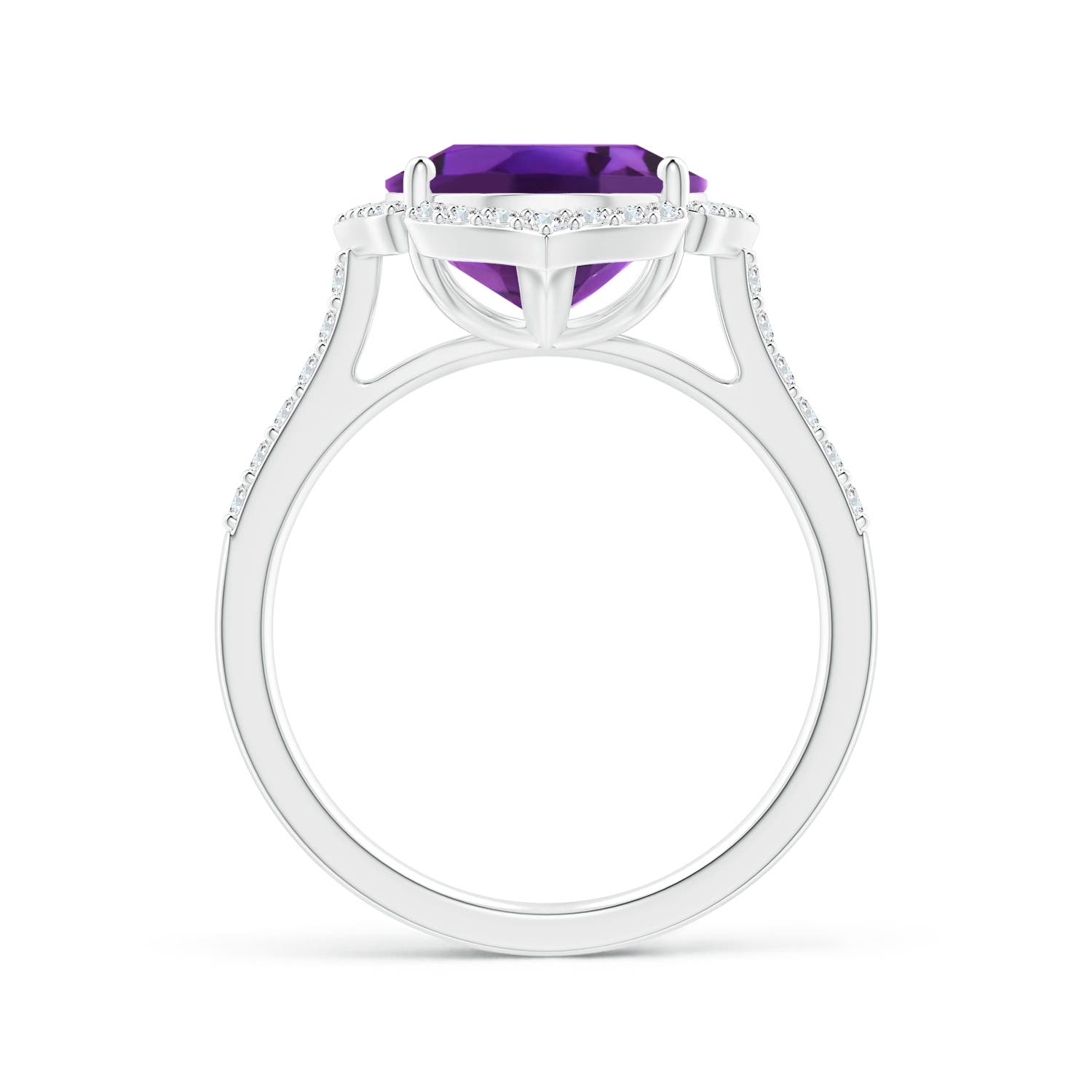 AAAA - Amethyst / 4.59 CT / 14 KT White Gold