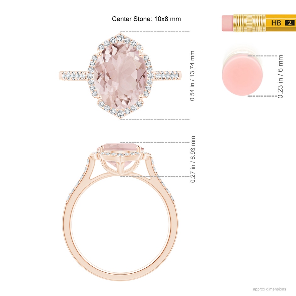 10x8mm A SR2642MGD-RG-A-10x8 in Rose Gold ruler