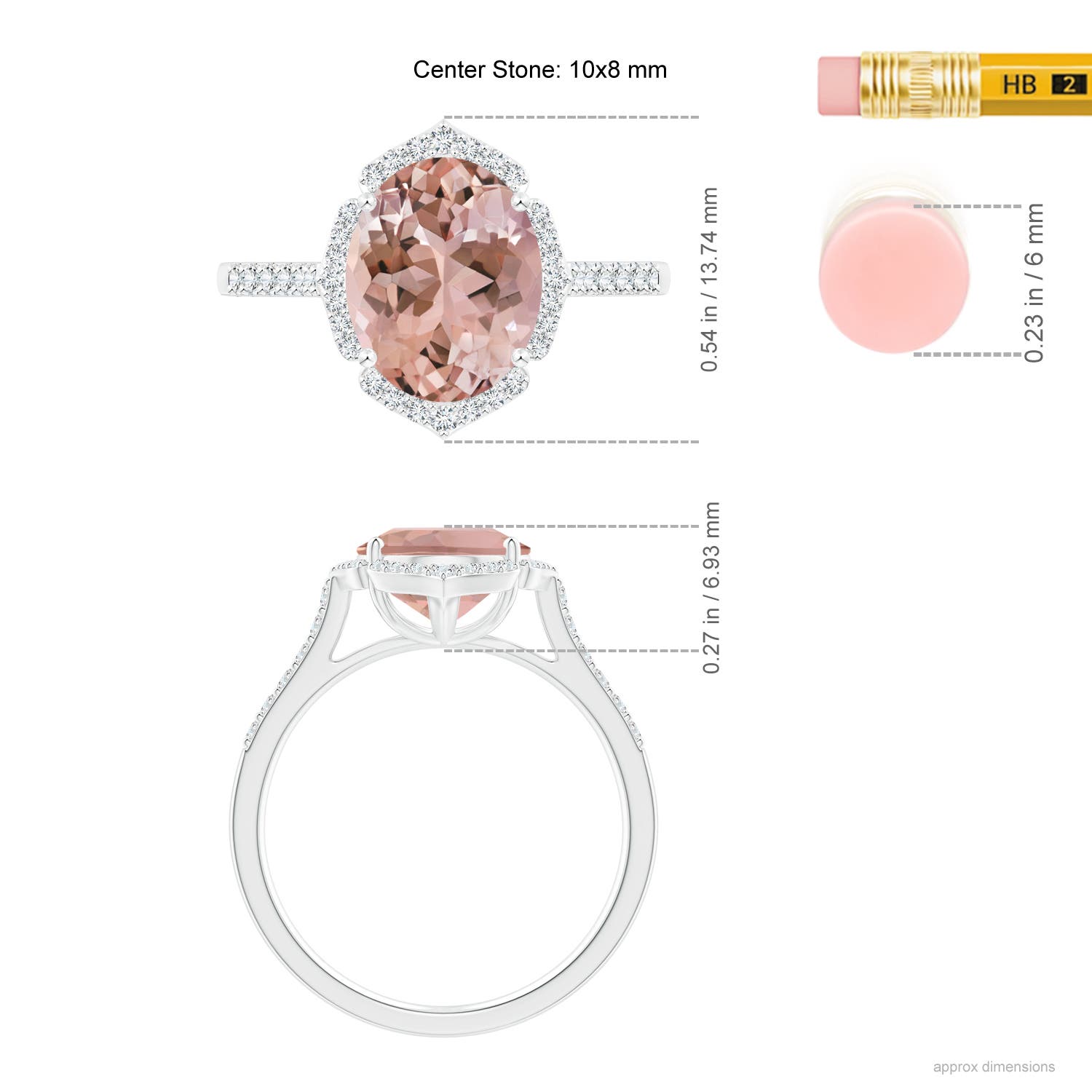 AAAA - Morganite / 2.71 CT / 14 KT White Gold