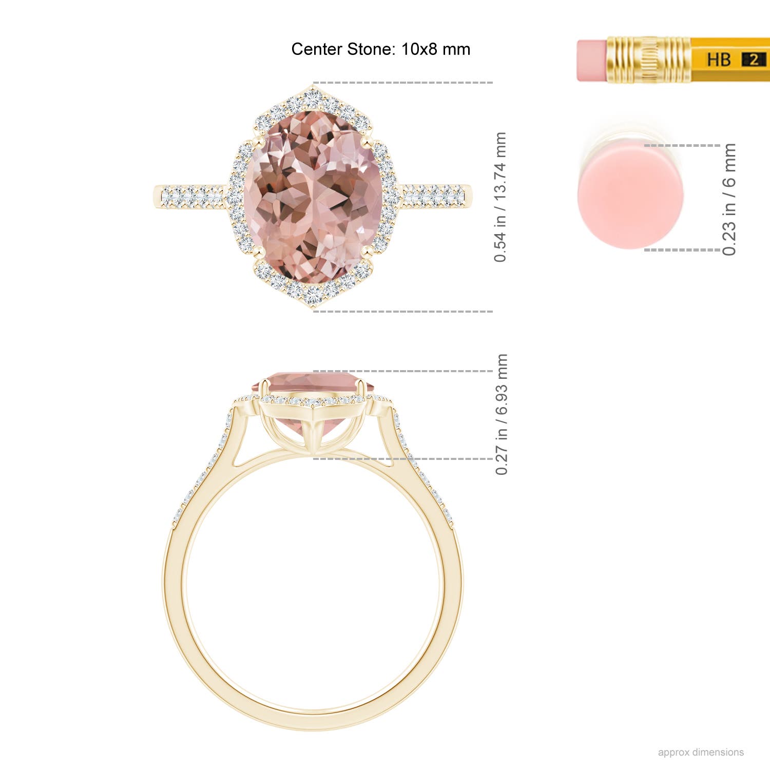 AAAA - Morganite / 2.71 CT / 14 KT Yellow Gold