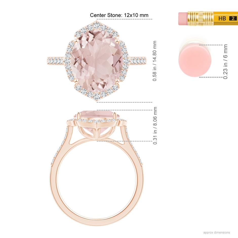 12x10mm A SR2642MGD-RG-A-12x10 in Rose Gold ruler