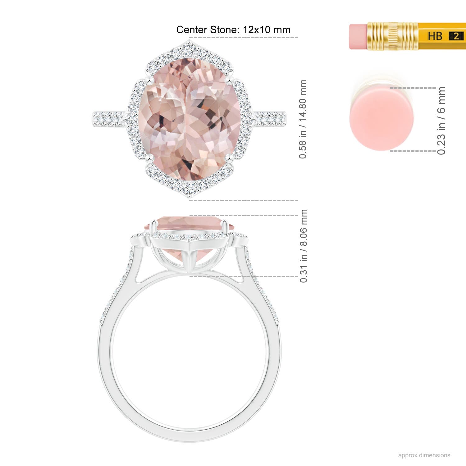 AA - Morganite / 4.94 CT / 14 KT White Gold