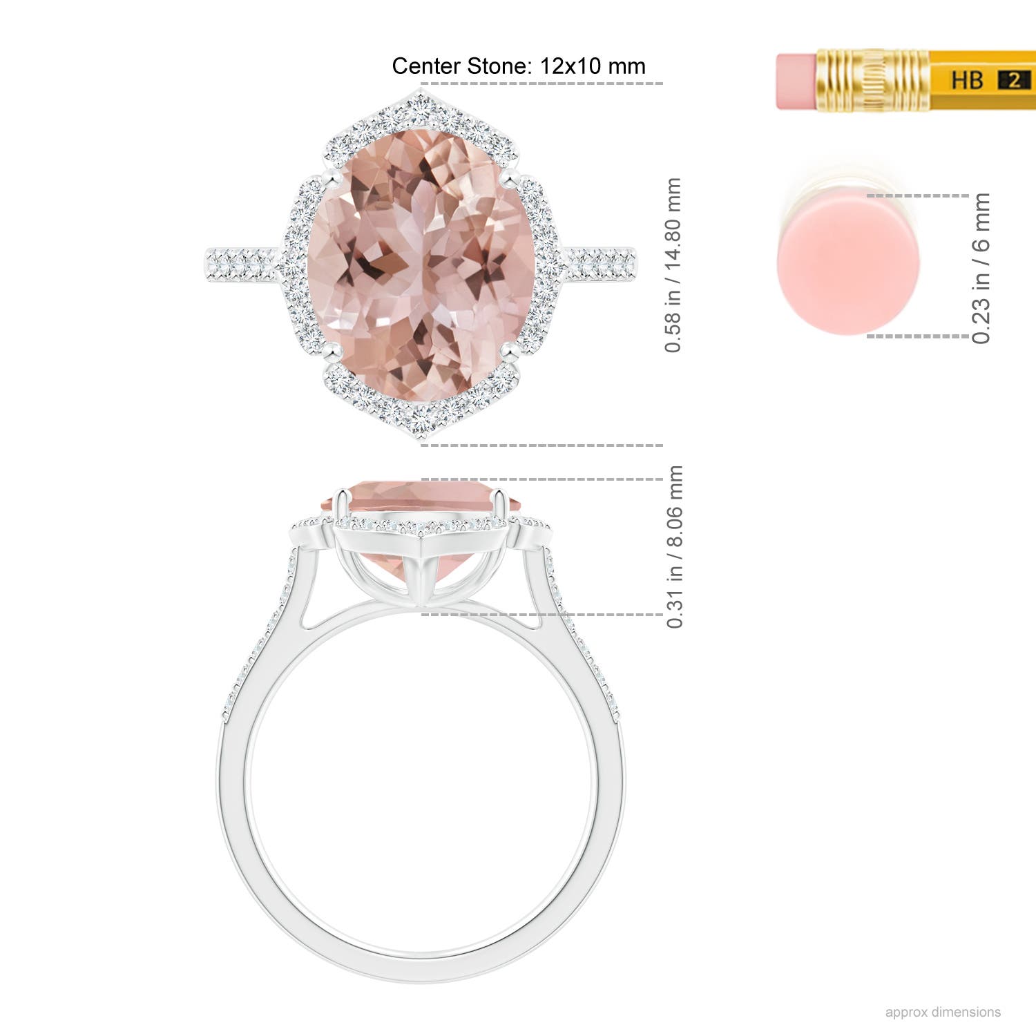 AAA - Morganite / 4.94 CT / 14 KT White Gold