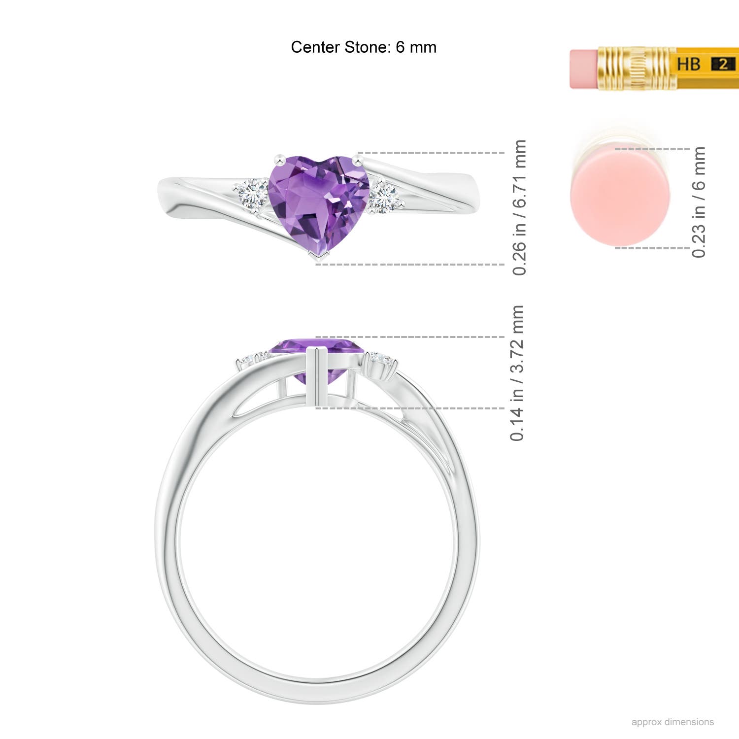 A - Amethyst / 0.75 CT / 14 KT White Gold