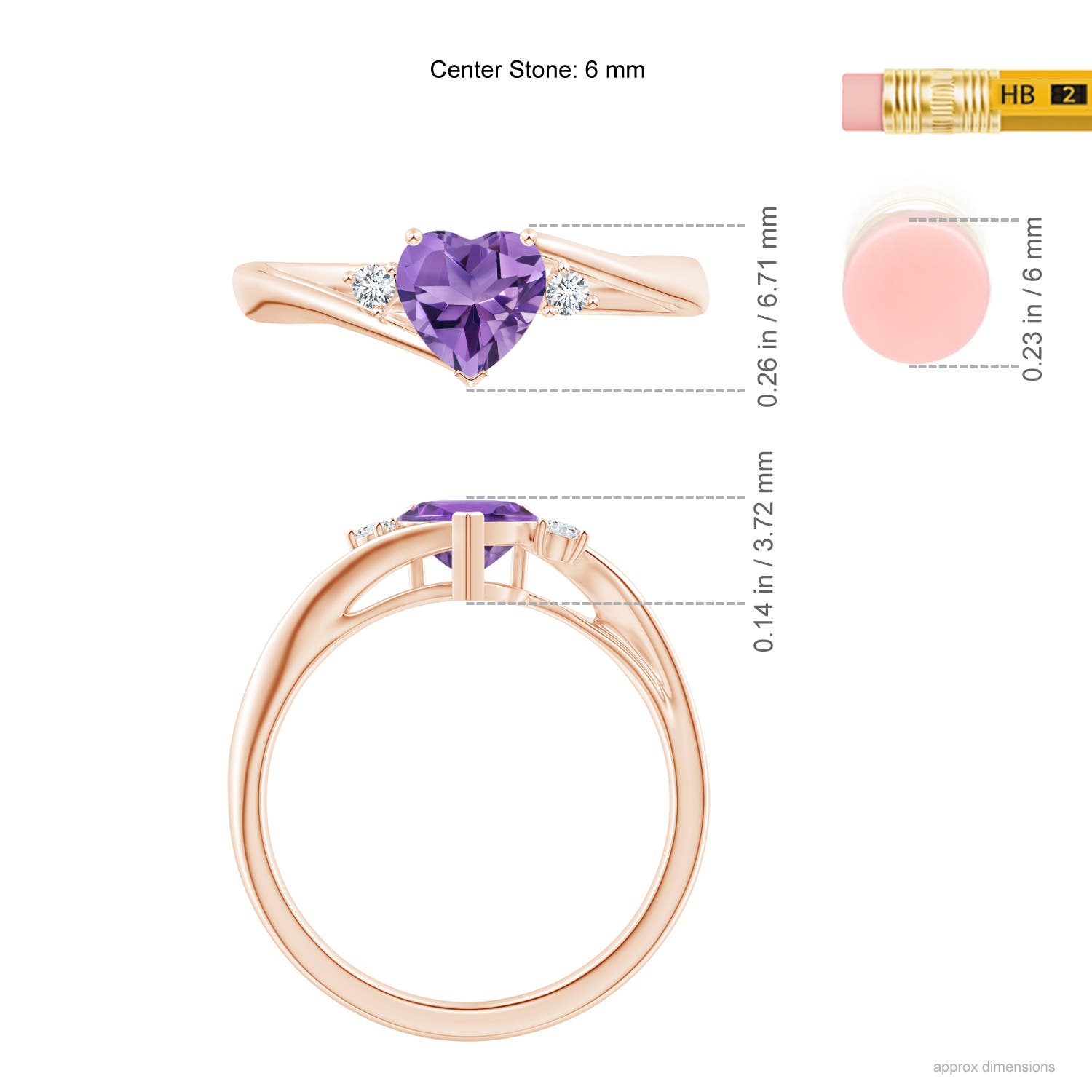 AA - Amethyst / 0.75 CT / 14 KT Rose Gold