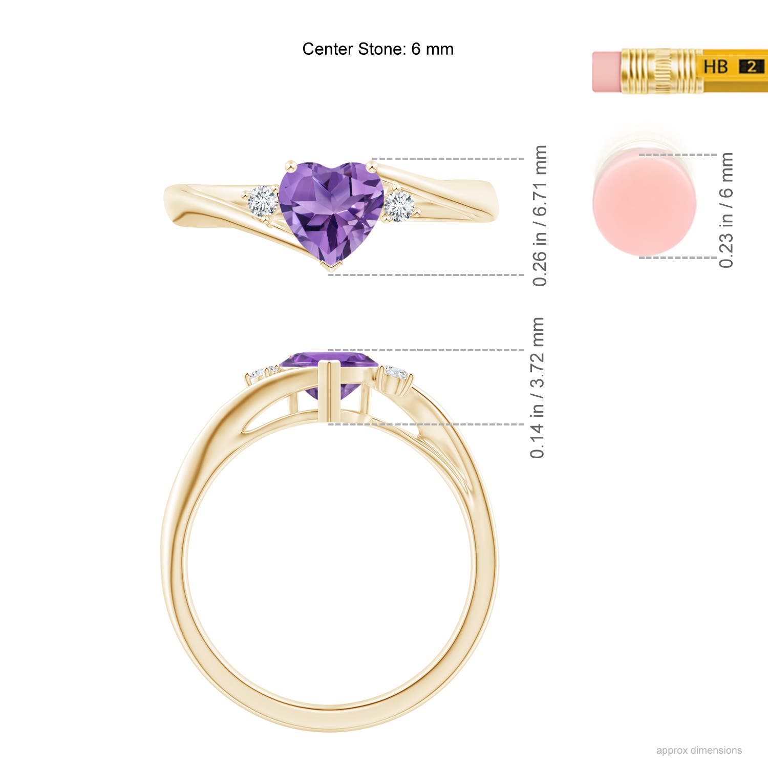 AA - Amethyst / 0.75 CT / 14 KT Yellow Gold