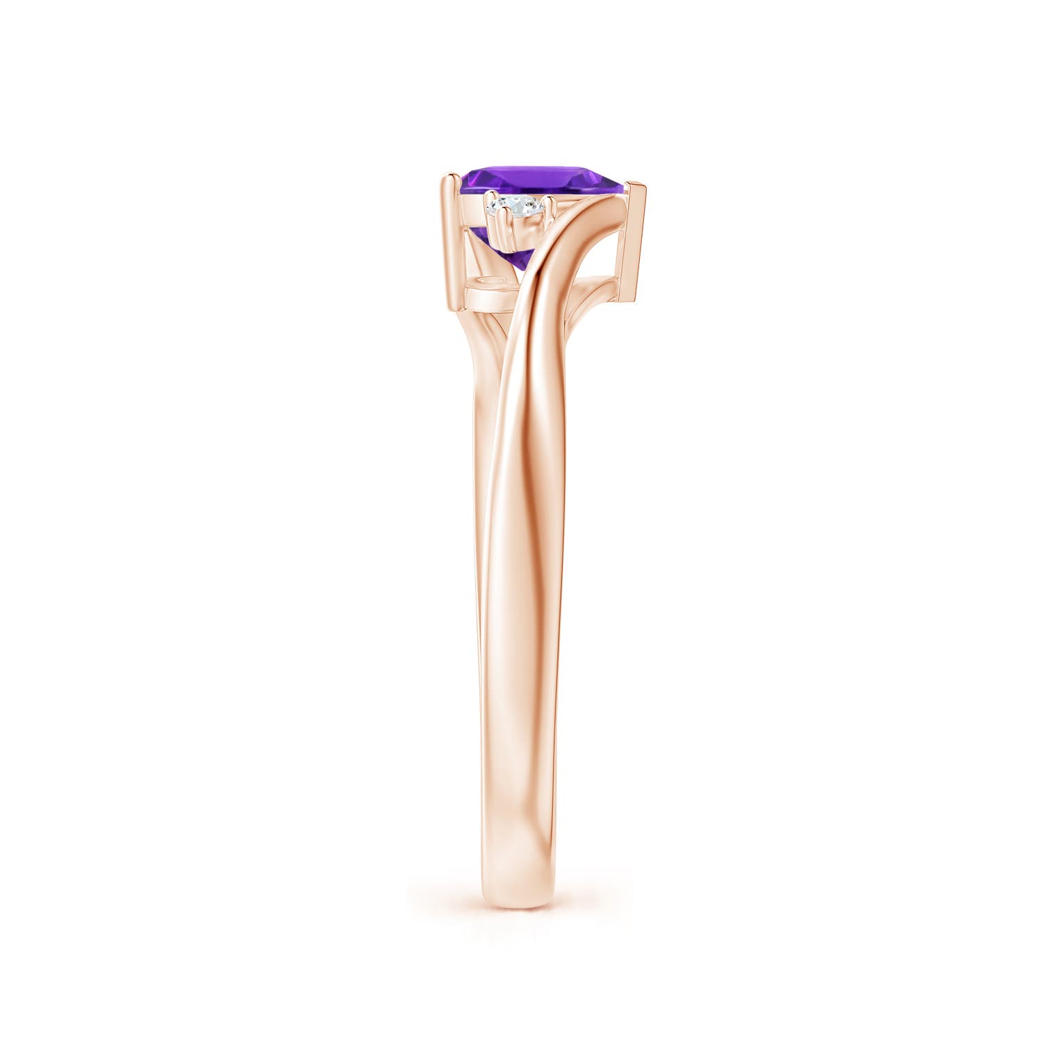 AAAA - Amethyst / 0.75 CT / 14 KT Rose Gold