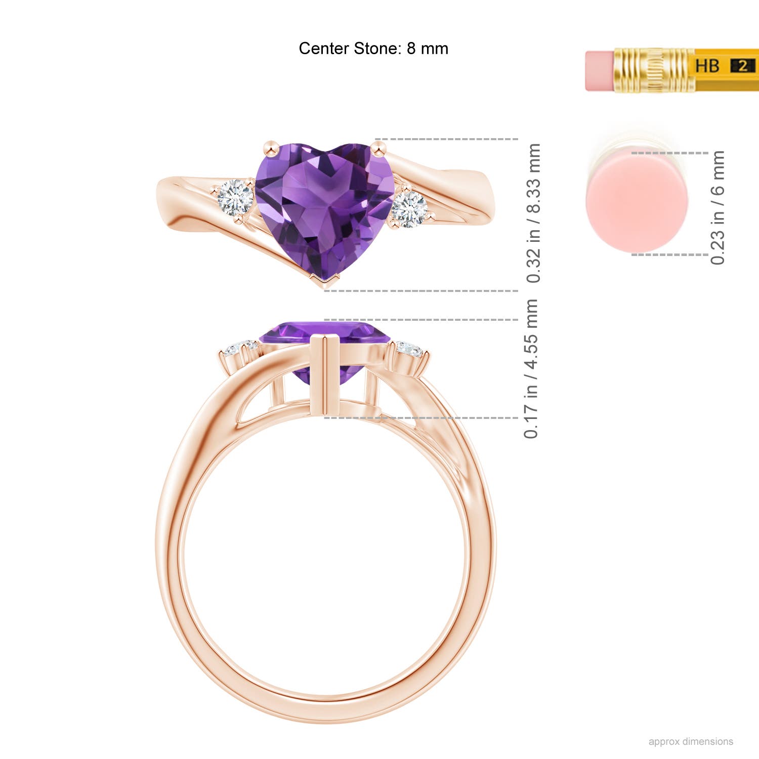 AAA - Amethyst / 1.59 CT / 14 KT Rose Gold