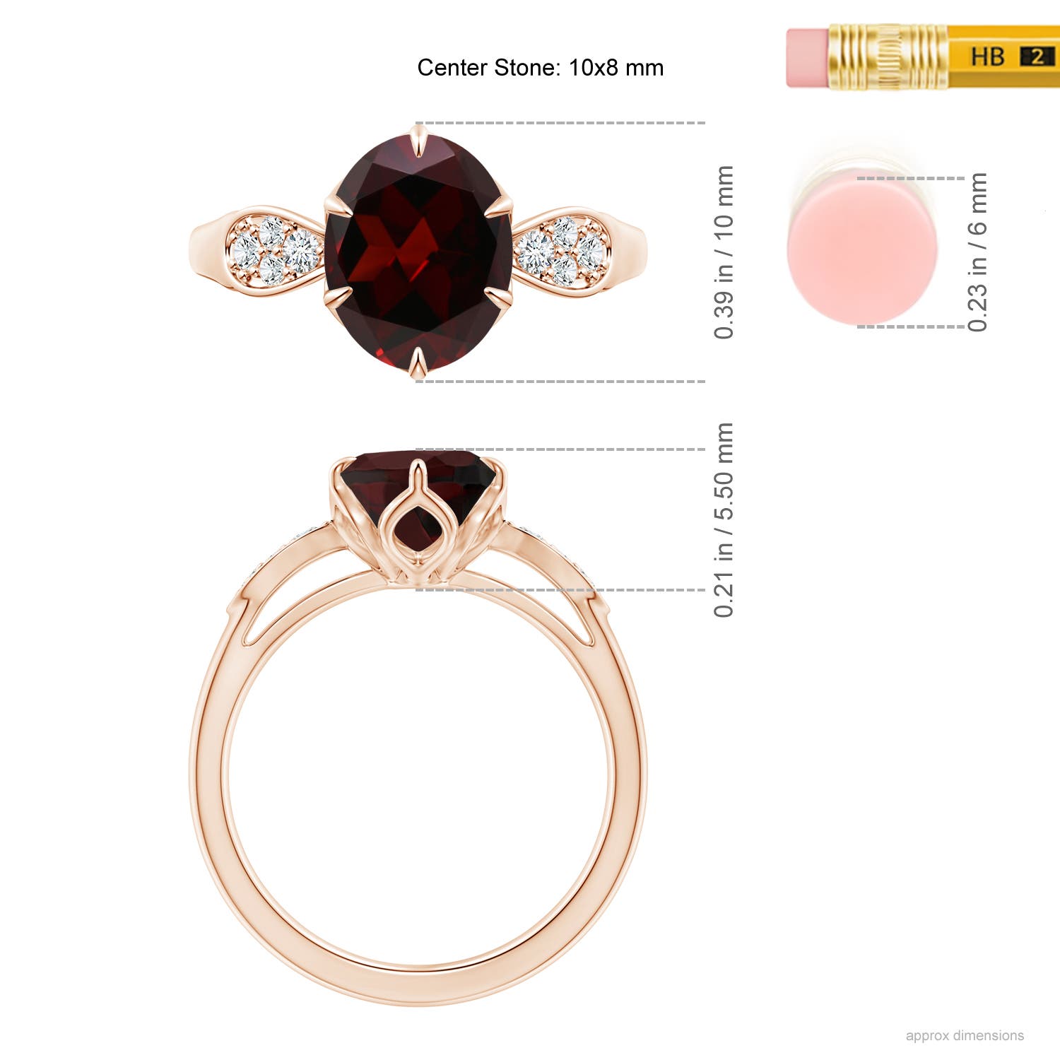 A - Garnet / 3.08 CT / 14 KT Rose Gold