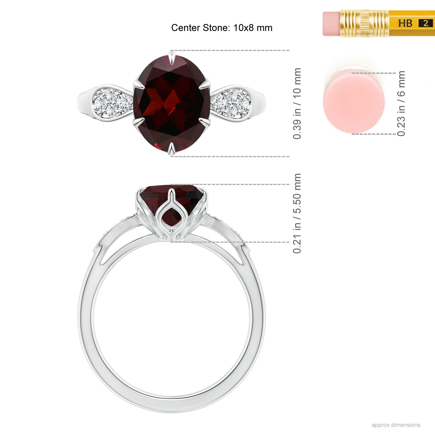 A - Garnet / 3.08 CT / 14 KT White Gold