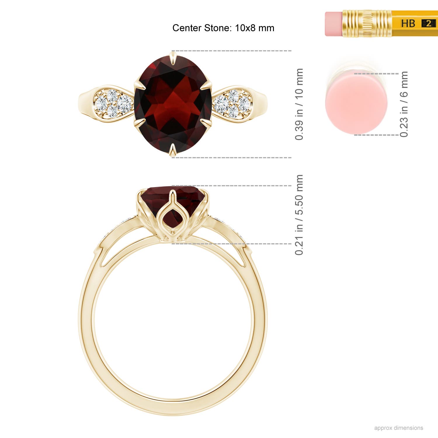 AA - Garnet / 3.08 CT / 14 KT Yellow Gold