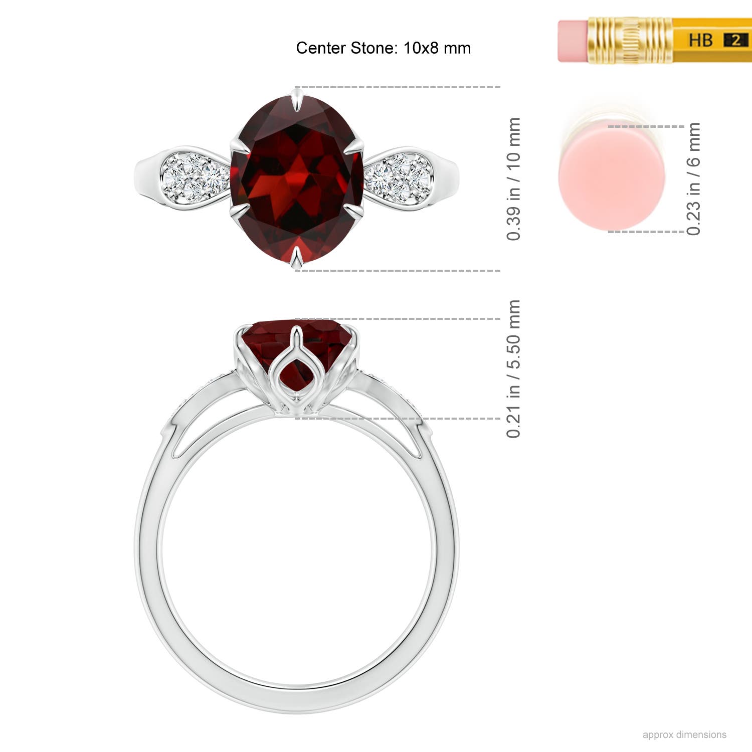 AAA - Garnet / 3.08 CT / 14 KT White Gold