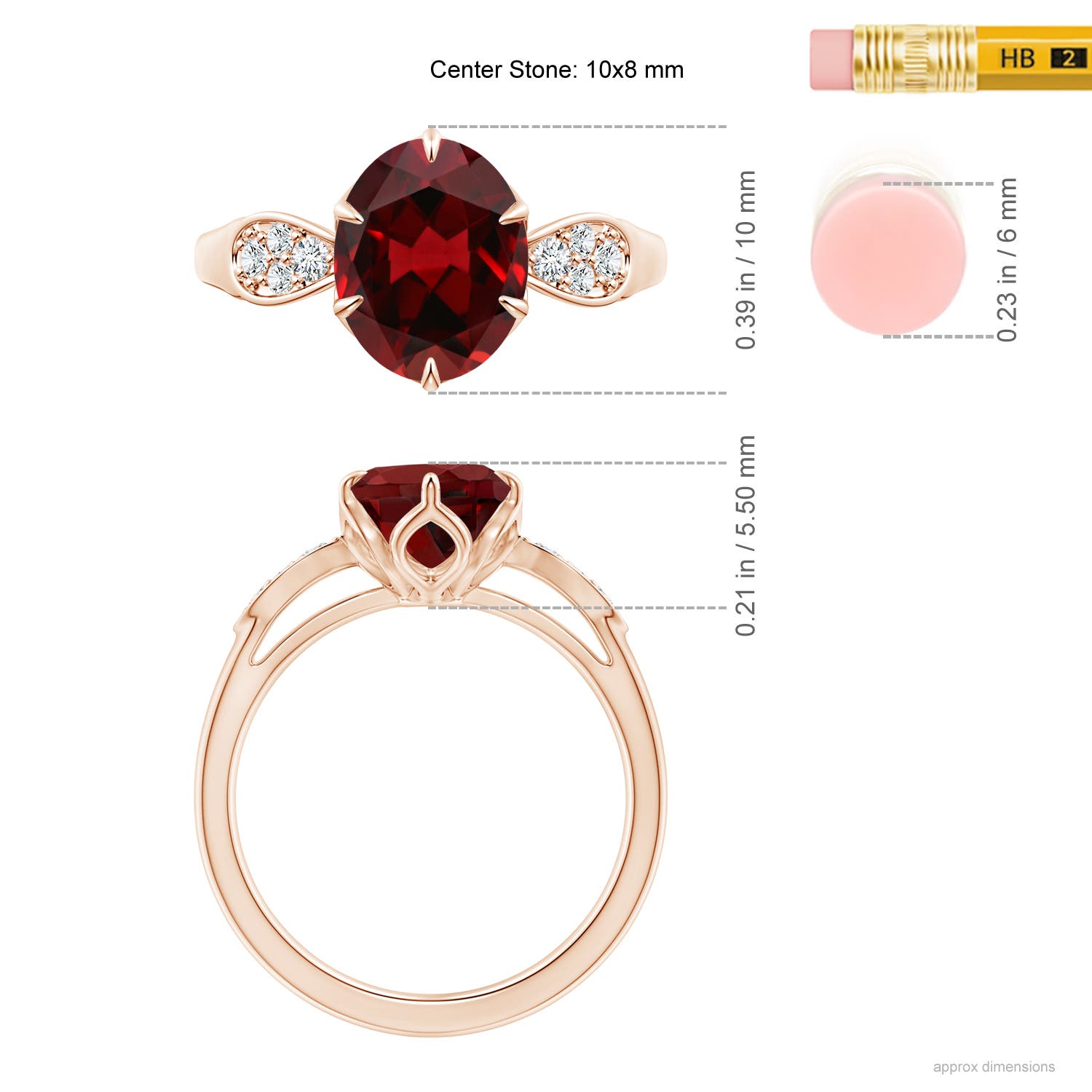 AAAA - Garnet / 3.08 CT / 14 KT Rose Gold