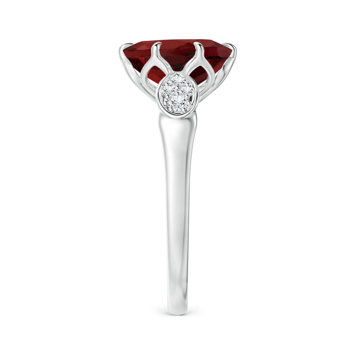 AAAA - Garnet / 3.08 CT / 14 KT White Gold