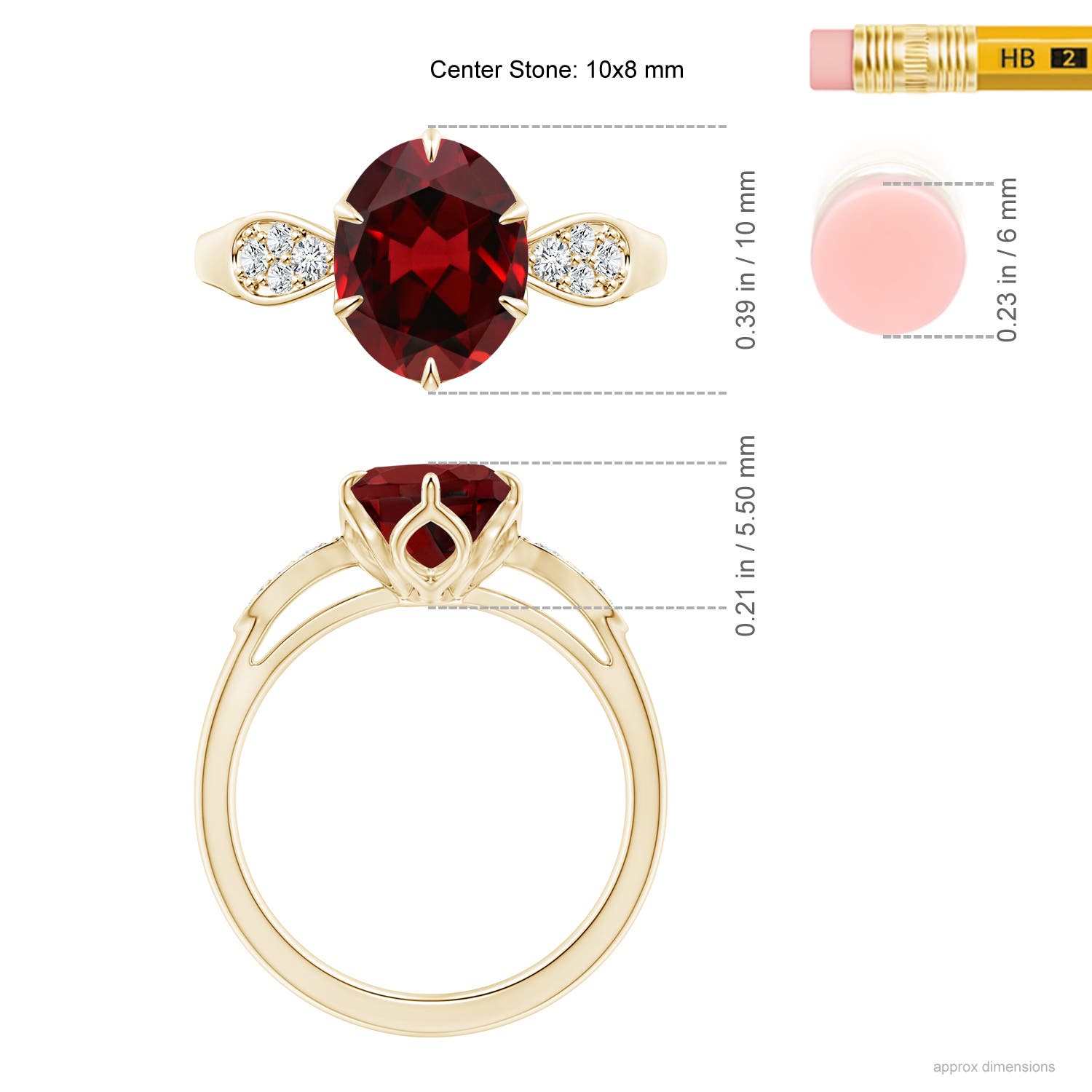 AAAA - Garnet / 3.08 CT / 14 KT Yellow Gold