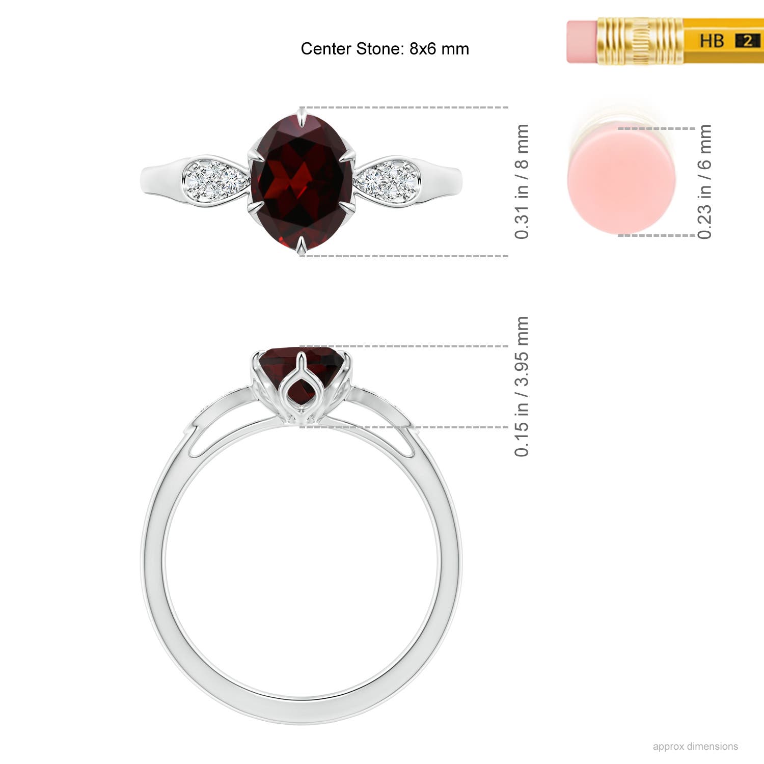 A - Garnet / 1.54 CT / 14 KT White Gold