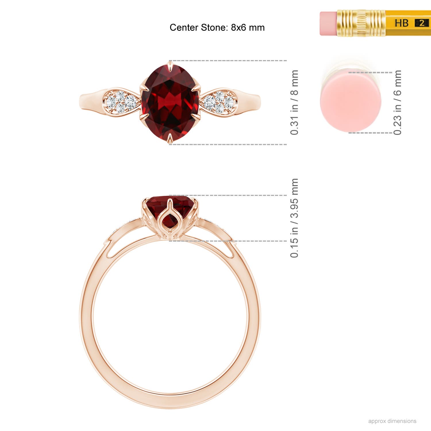 AAAA - Garnet / 1.54 CT / 14 KT Rose Gold