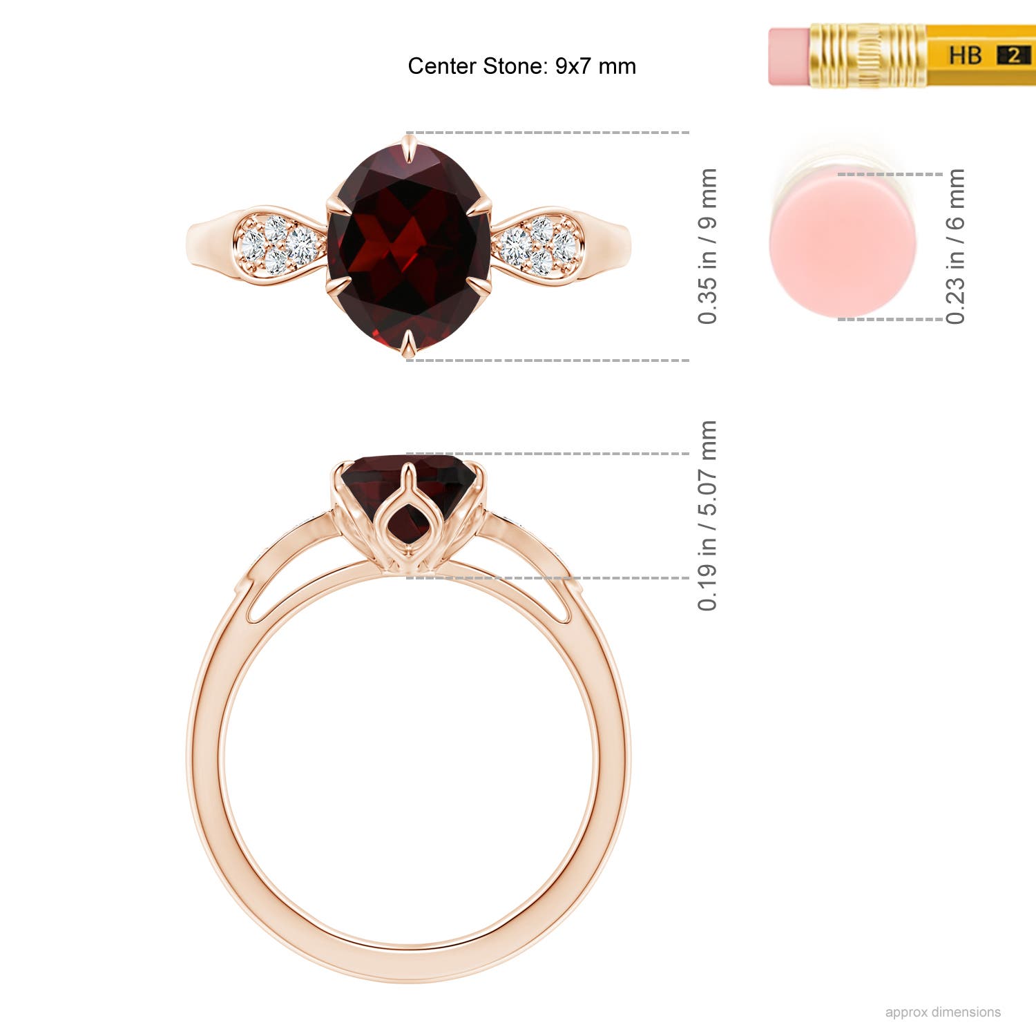 A - Garnet / 2.11 CT / 14 KT Rose Gold