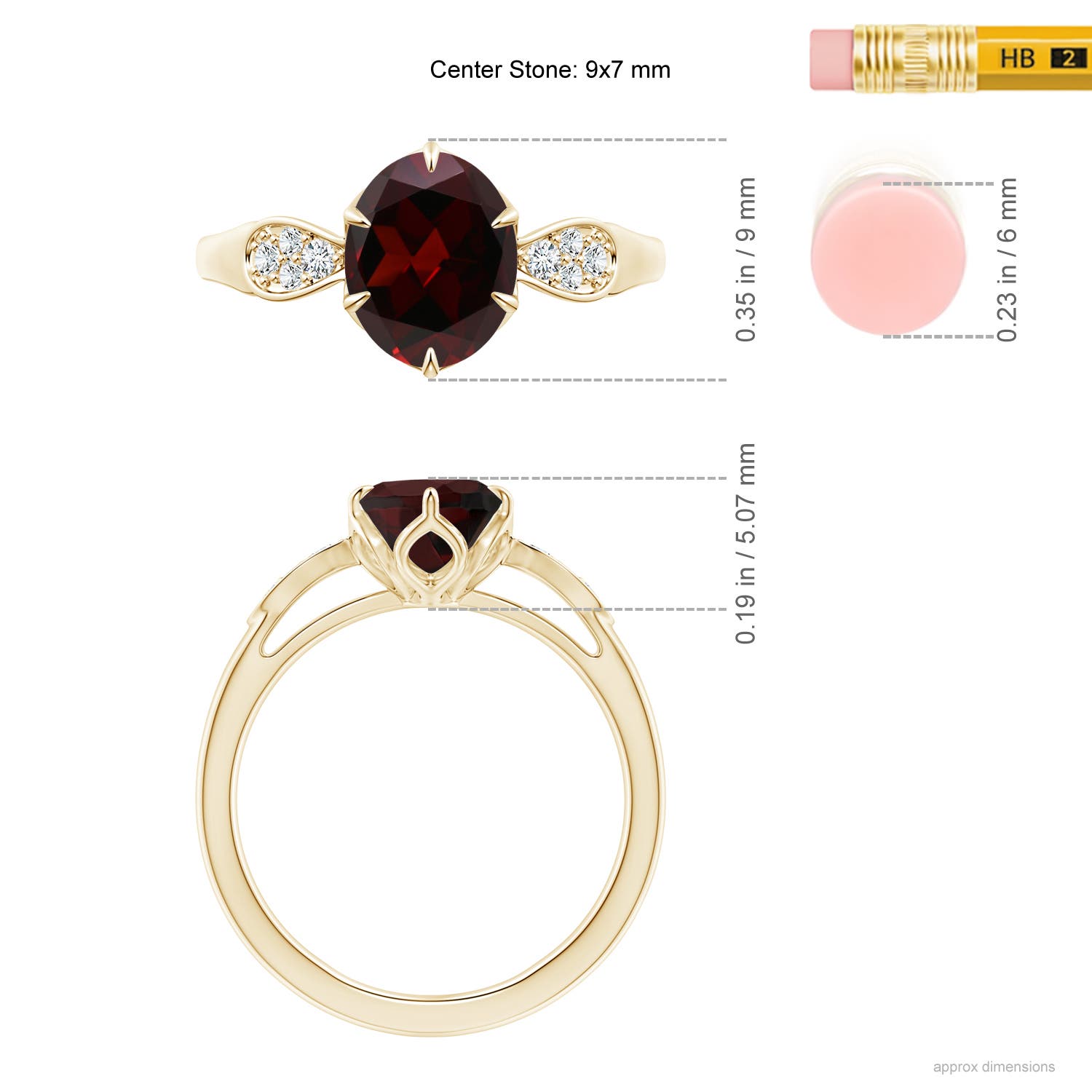 A - Garnet / 2.11 CT / 14 KT Yellow Gold