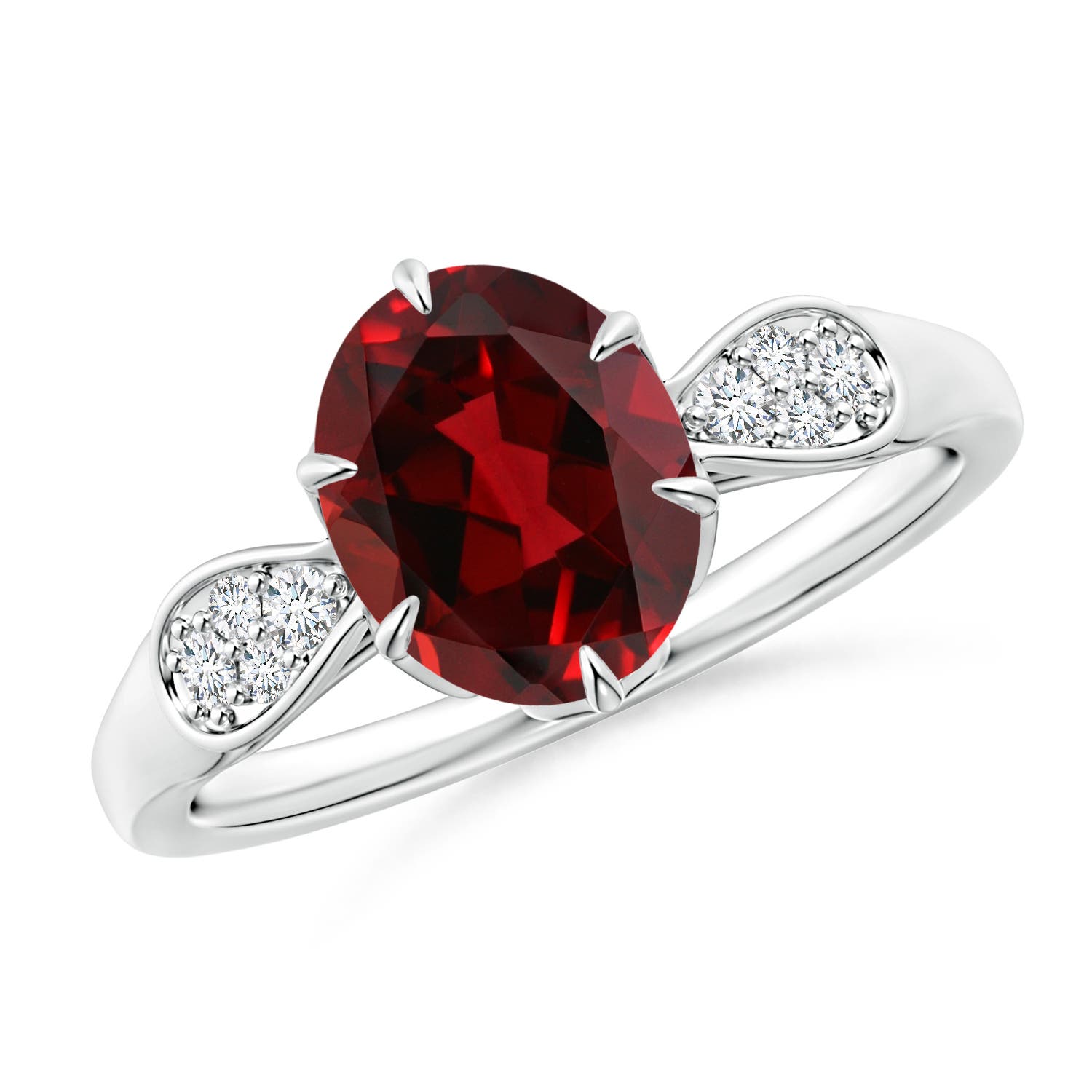 AAAA - Garnet / 2.11 CT / 14 KT White Gold