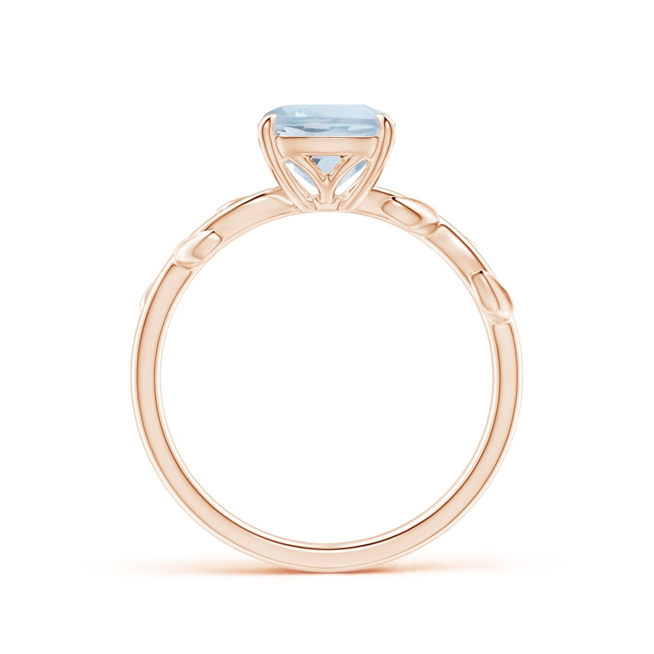 7mm A Nature Inspired Cushion Aquamarine Ring in Rose Gold side 1