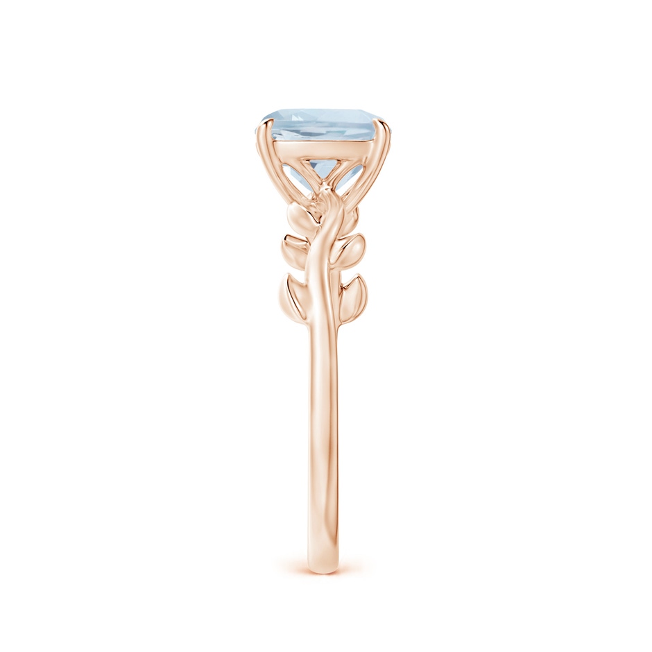 7mm A Nature Inspired Cushion Aquamarine Ring in Rose Gold side 2