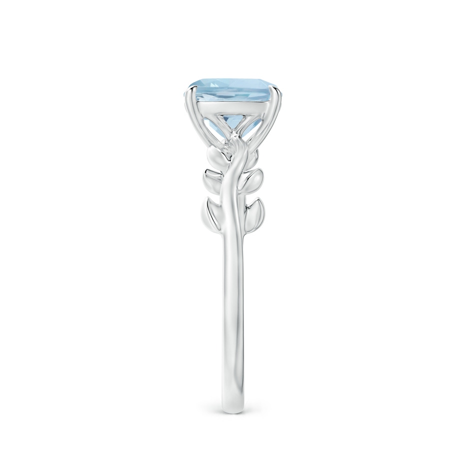 7mm AA Nature Inspired Cushion Aquamarine Ring in P950 Platinum side 2