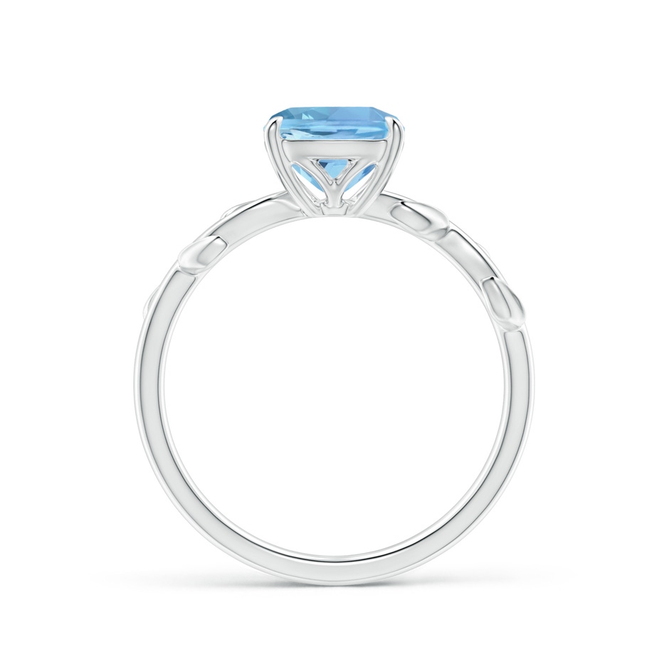 7mm AAAA Nature Inspired Cushion Aquamarine Ring in P950 Platinum side 1