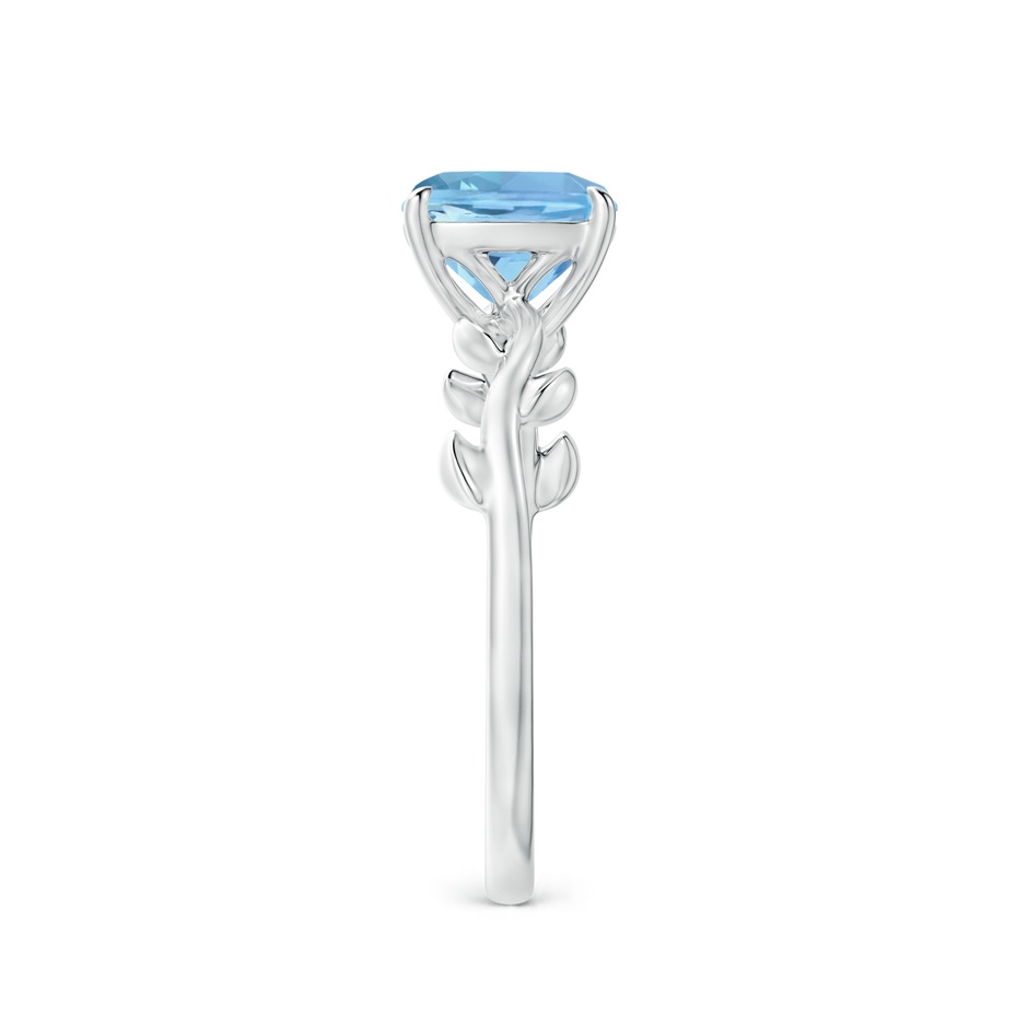 7mm AAAA Nature Inspired Cushion Aquamarine Ring in P950 Platinum side 2