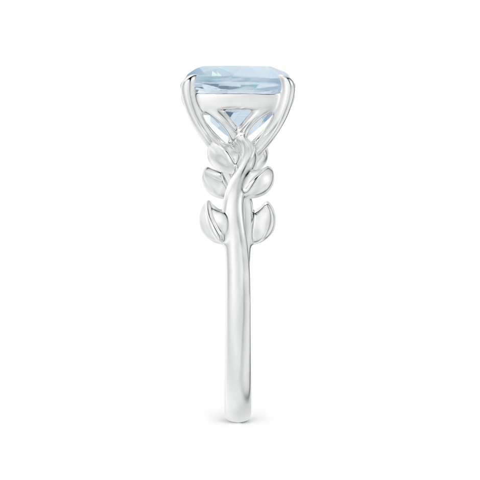 8mm A Nature Inspired Cushion Aquamarine Ring in White Gold side 2
