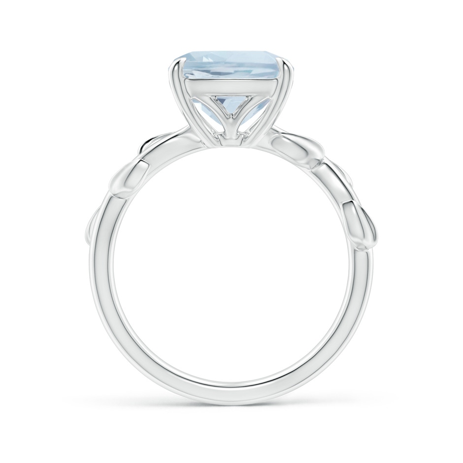 9mm A Nature Inspired Cushion Aquamarine Ring in P950 Platinum side 1