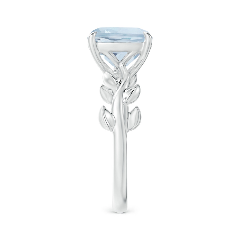 9mm A Nature Inspired Cushion Aquamarine Ring in P950 Platinum side 2