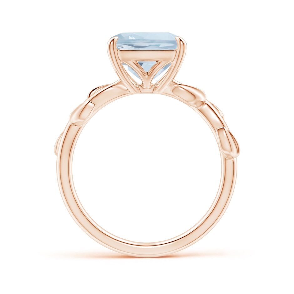 9mm A Nature Inspired Cushion Aquamarine Ring in Rose Gold side 1