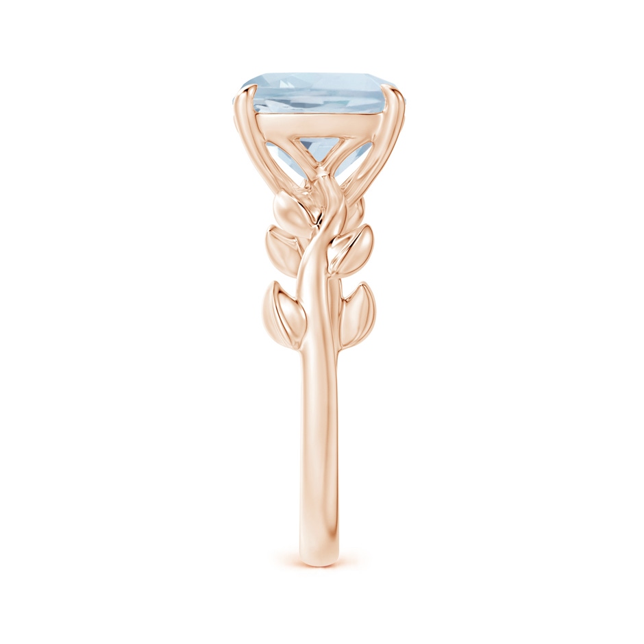 9mm A Nature Inspired Cushion Aquamarine Ring in Rose Gold side 2